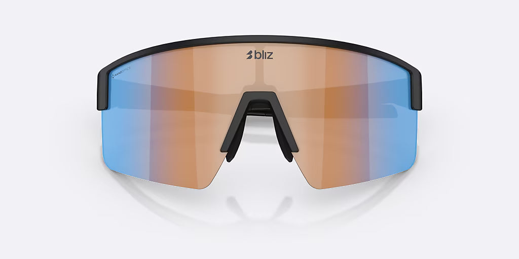 BLIZ P004 Matt Black Coral/Orange Iridium Blue Glasses
