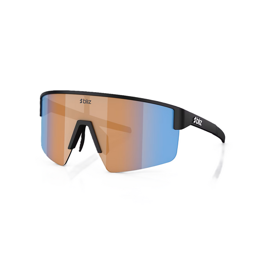 BLIZ P004 Czarne matowe okulary Nano Optics Nordic Ligh Coral - Orange w Blue Multi