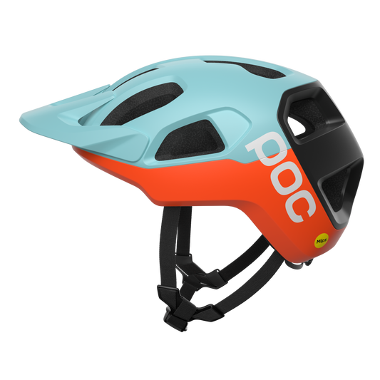 Kask MTB POC CULARIS niebieski/pomarańczowy matowy