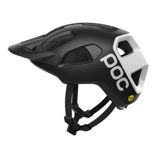 Kask MTB POC CULARIS czarno-białe matowe logo