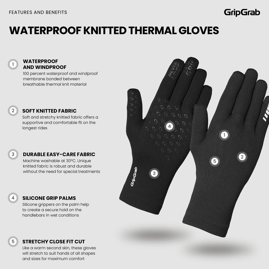 GRIPGRAB WATERPROOF WINTER GLOVES - Black