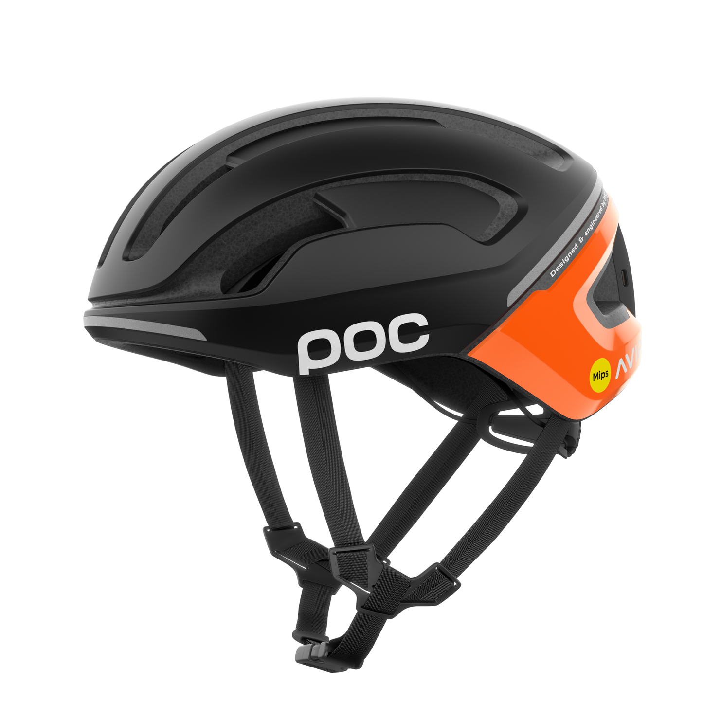 Kask szosowy POC OMNE BEACON MIPS czarny/pomarańczowy fluorescencyjny AVIP