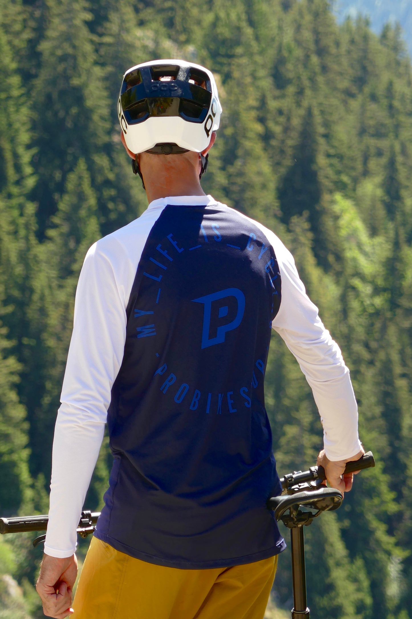 PROBIKESHOP FREERIDE Long Sleeve Jersey Navy/White