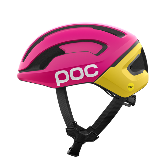 Kask szosowy POC OMNE AIR MIPS Logo różowy/żółty