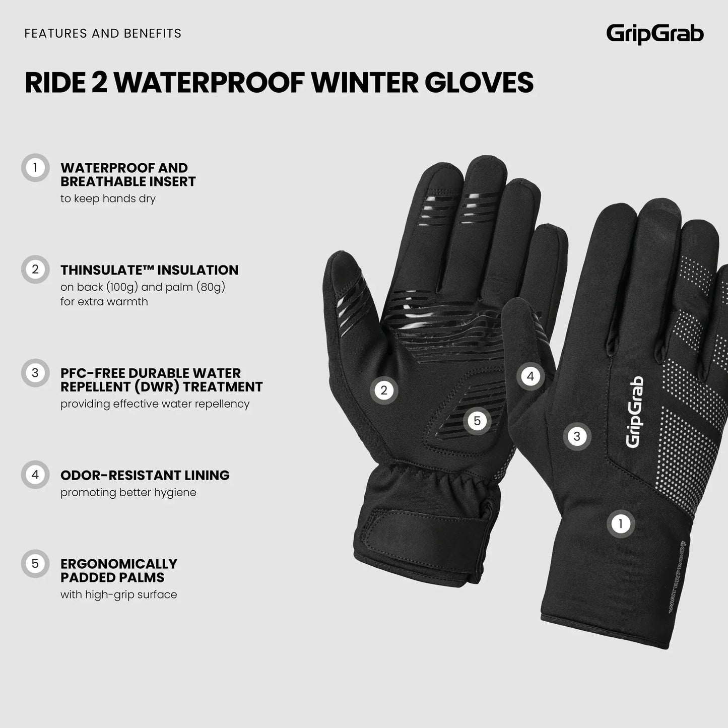 Rękawice zimowe GRIPGRAB RIDE 2 WINDPROOF żółte