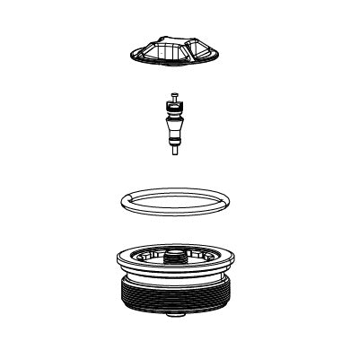 Zestaw Air ROCKSHOX TOP CAP - DOMAIN(2022) DBA 38MM (SPLINED CAP VALVE COVE)