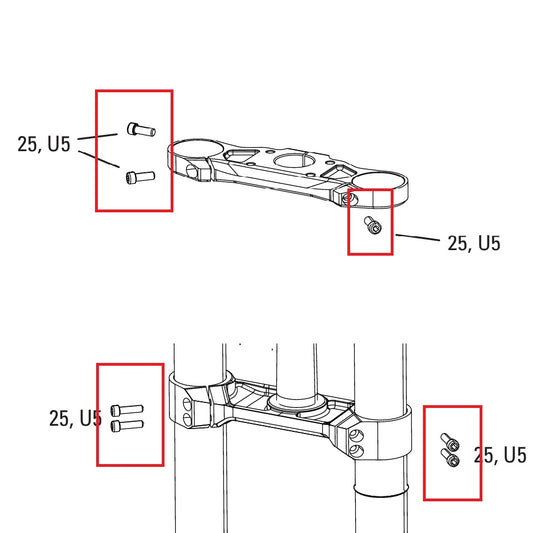 Zestaw śrub do korony widelca ROCKSHOX BOXXER D1 (2024+)