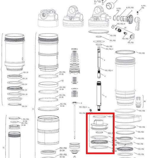 Sealhead piston kit for ROCKSHOX MONARCH shock absorber B1(PLUS. RL. XX). C1(R.RT.RT3). D1(RT3)
