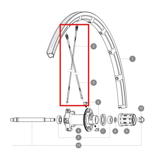 ZESTAW 10 TYLNYCH SZPRYCH MAVIC SHB M7/7 AL BK 275