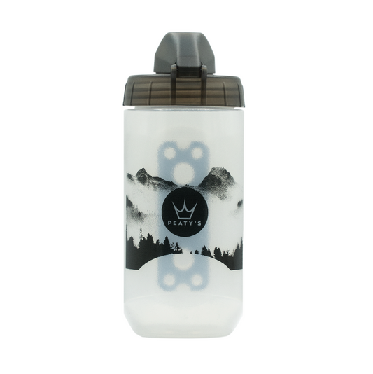 PEATY'S X FIDLOCK Mountains Bottle and Bottle Holder Kit (450ml) Transparent
