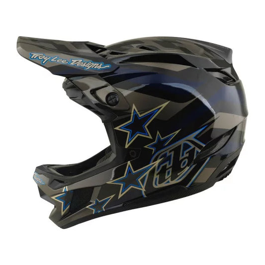 Kask MTB TROY LEE DESIGNS D4 COMPOSITE MIPS BURST Czarny/Niebieski