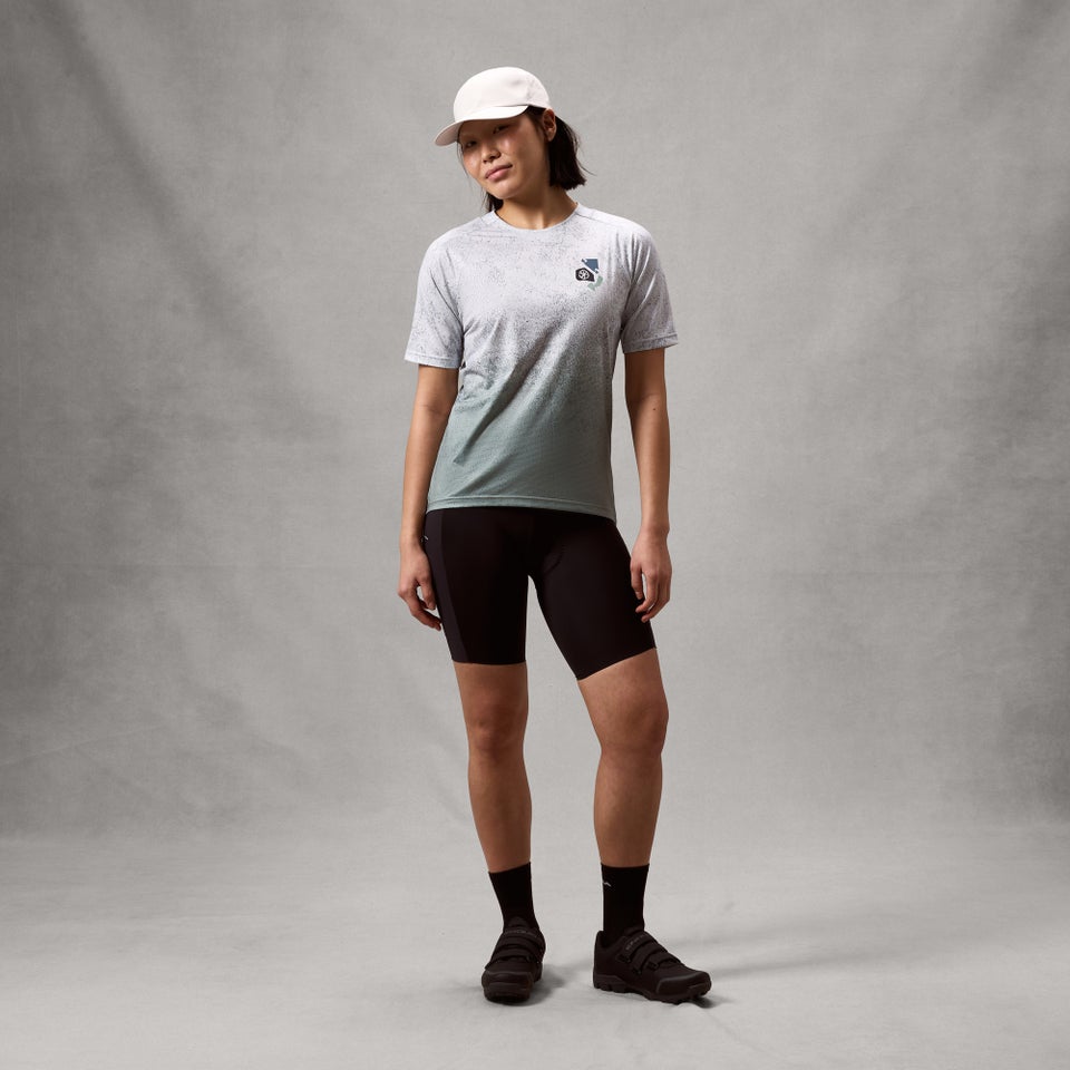 ENDURA SINGLETRACK PRINT TEE Short Sleeve Women's Aero Blue Jersey