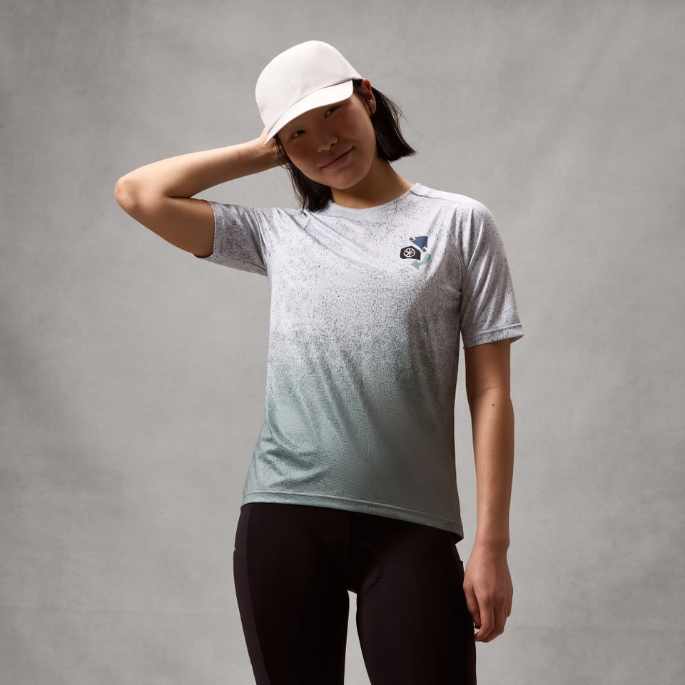 ENDURA SINGLETRACK PRINT TEE Short Sleeve Women's Aero Blue Jersey