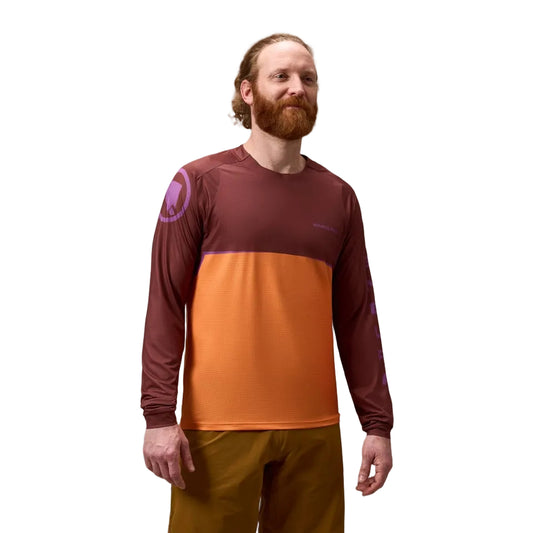 ENDURA SINGLETRACK CORE PRINTED Long Sleeve End Orange Jersey