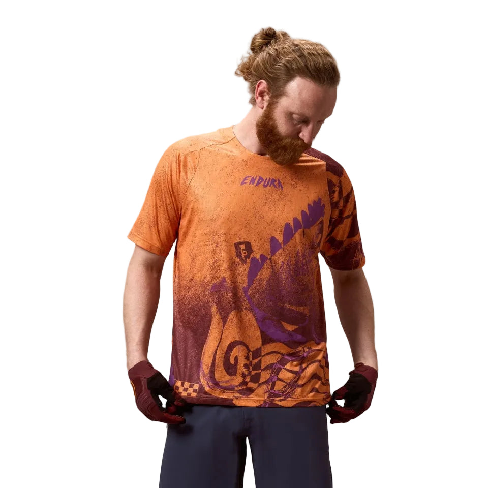 ENDURA SINGLETRACK PRINT Short Sleeve Jersey End Orange