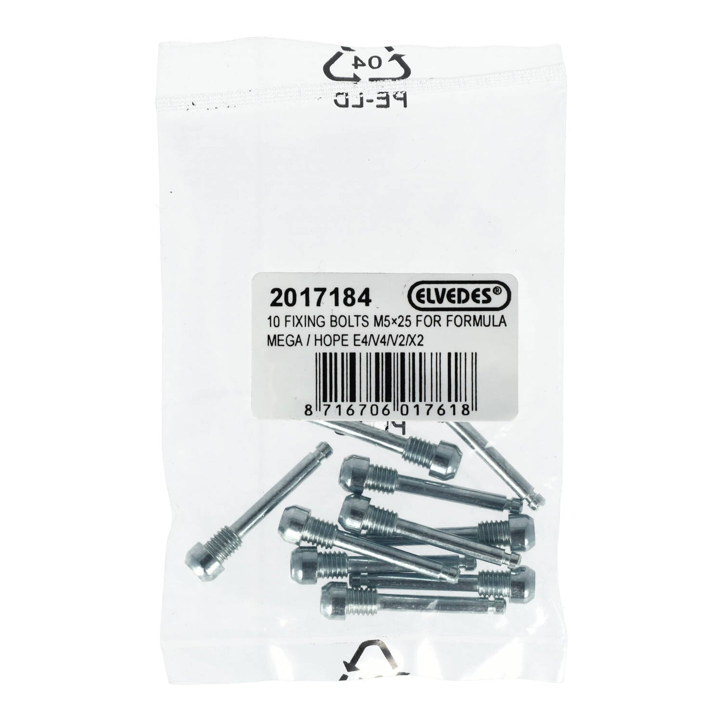 Kit of 10 ELVEDES M5x25 Screws for Formula Mega/HOPE E4/V4/X2/V2 Plate Fixing