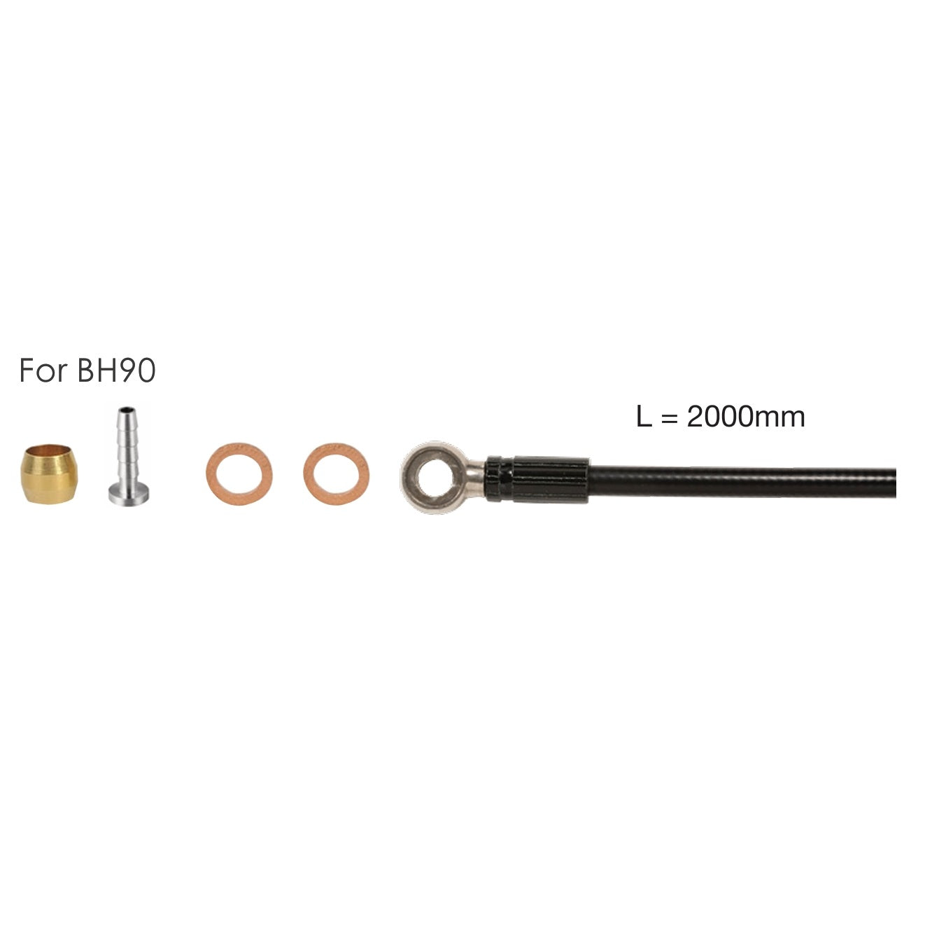 Zestaw węży hydraulicznych 2m ELVEDES do SHIMANO SM-BH 90+banjo+części