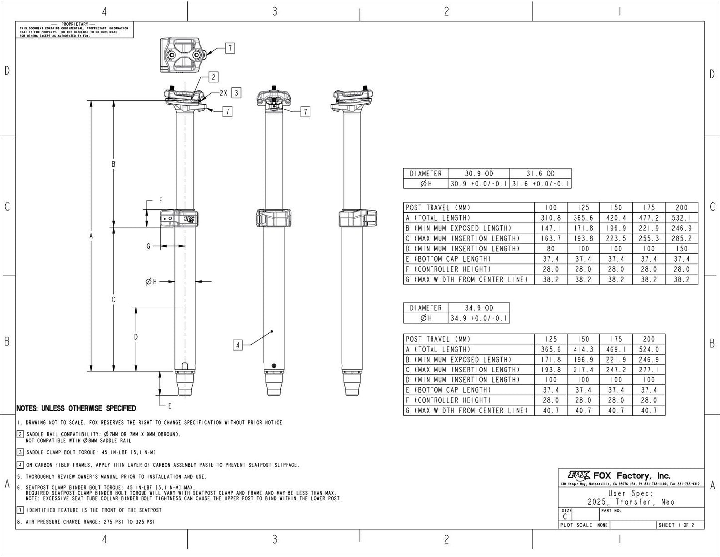 Teleskopowa sztyca FOX RACING SHOX TRANSFER NEO FACTORY 2025