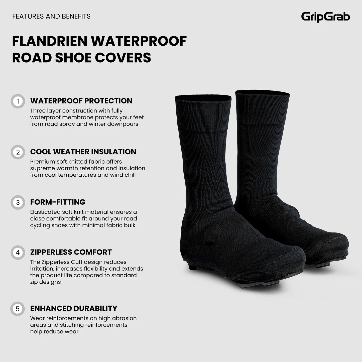 Pokrowiec na buty GRIPGRAB FLANDRIEN WATERPROOF czarny