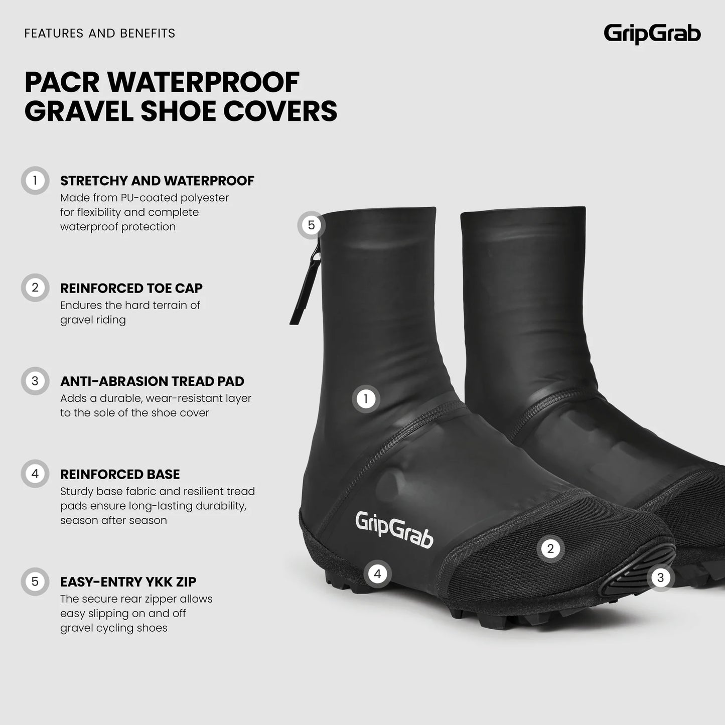 Pokrowiec na buty GRIPGRAB PACR WATERPROOF GRAVEL czarny