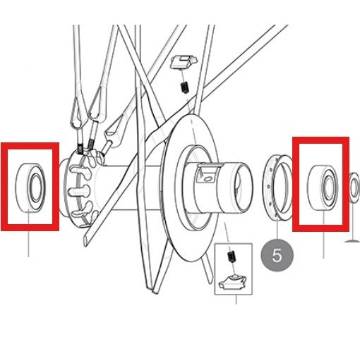 MAVIC REAR HUB BEARINGS 9X22X7 (B9) + 12X24X6 (6901) 2013