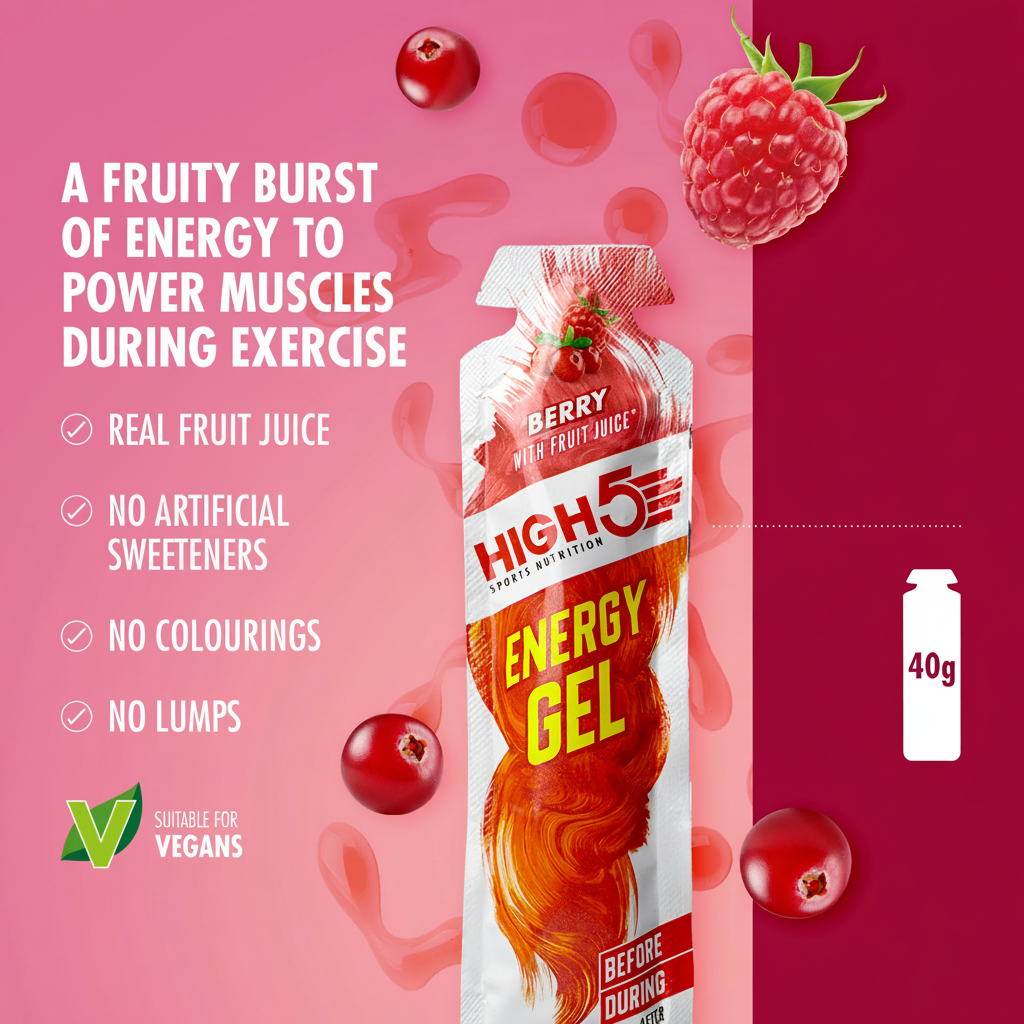 Opakowanie 6 HIGH5 ENERGY GEL (40g) Berry