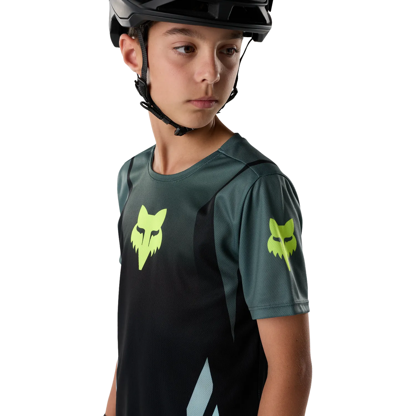 Koszulka rowerowa FOX RANGER FOUNDRY Junior Krótki Rękaw Szałwiowa