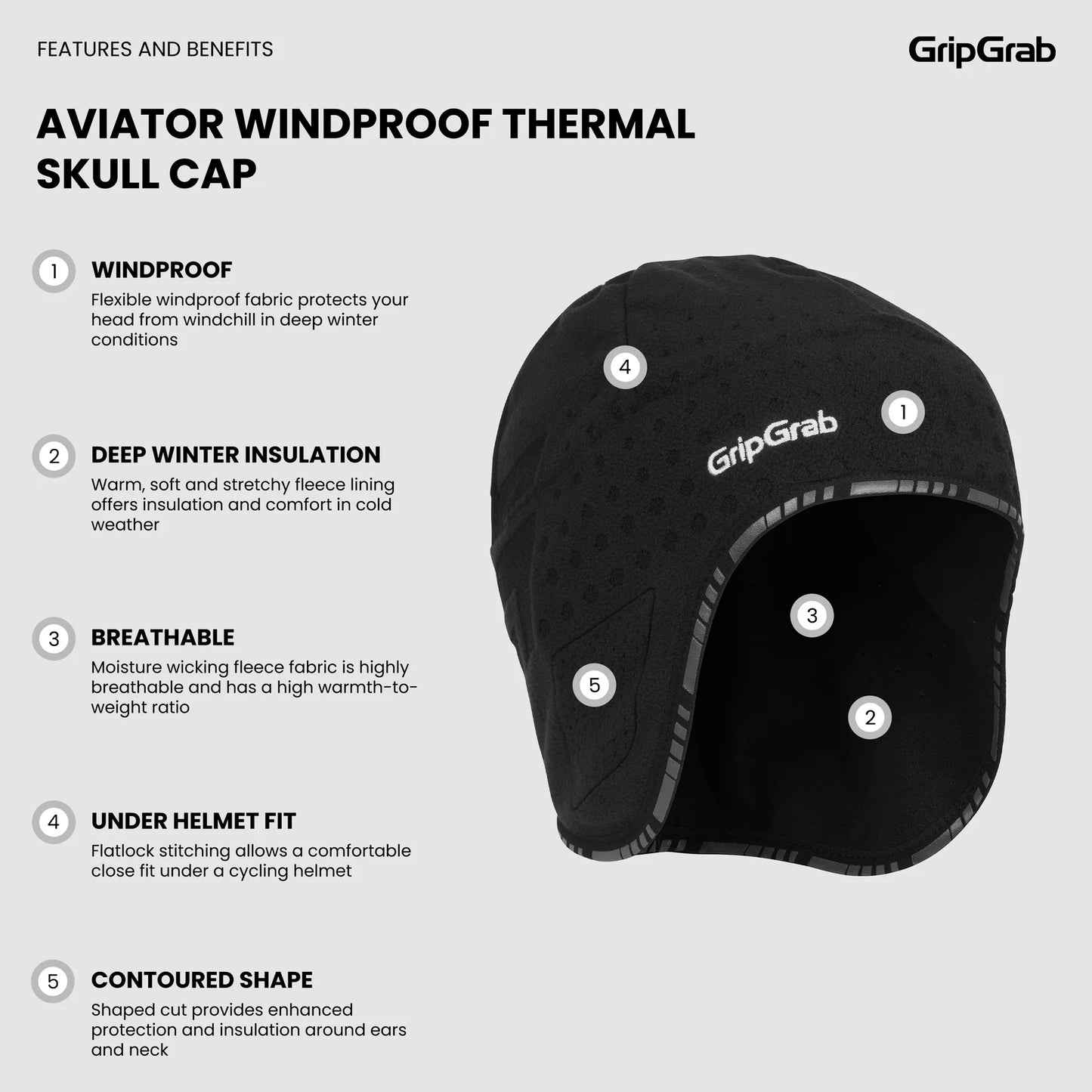 GRIPGRAB AVIATOR DEEPWINTER Beanie Black