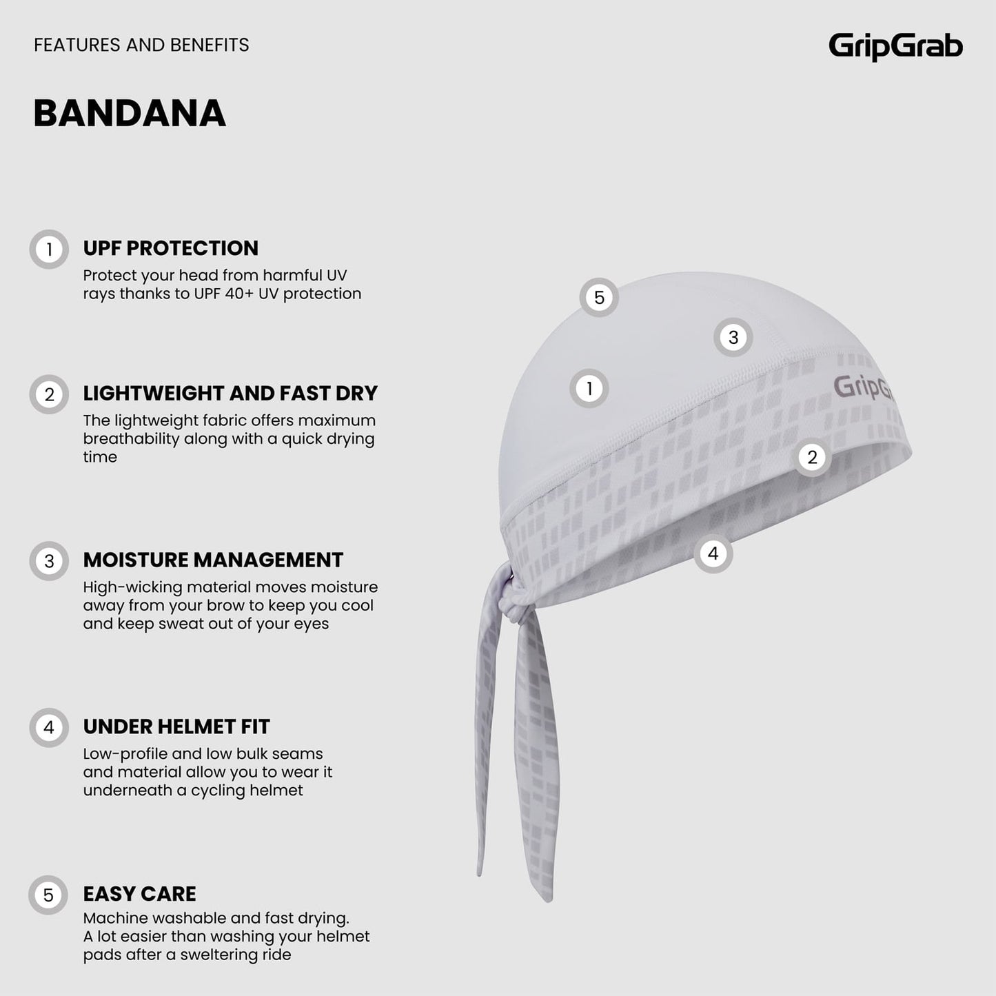 Bandana GRIPGRAB biała