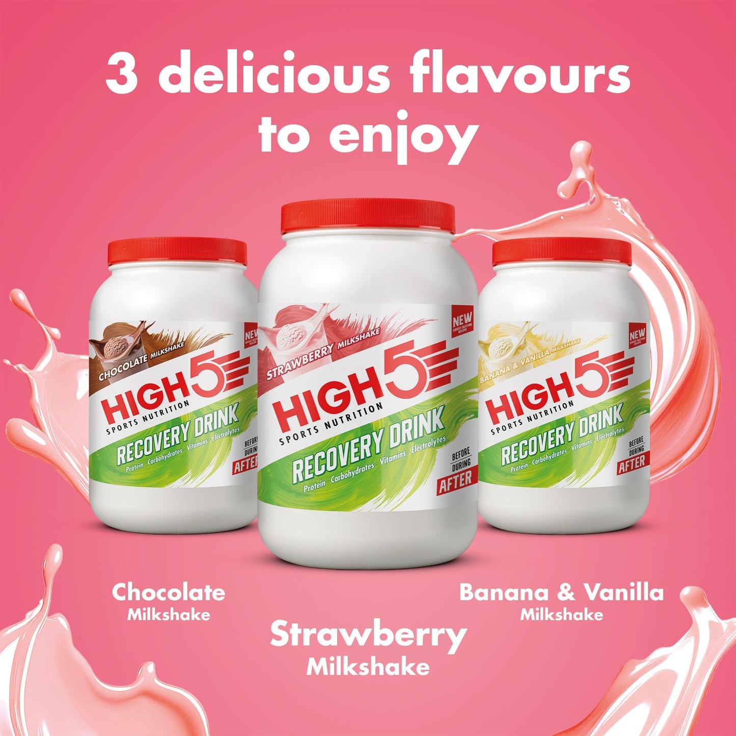 HIGH5 RECOVERY DRINK (1.6kg) Raspberry Milkshake