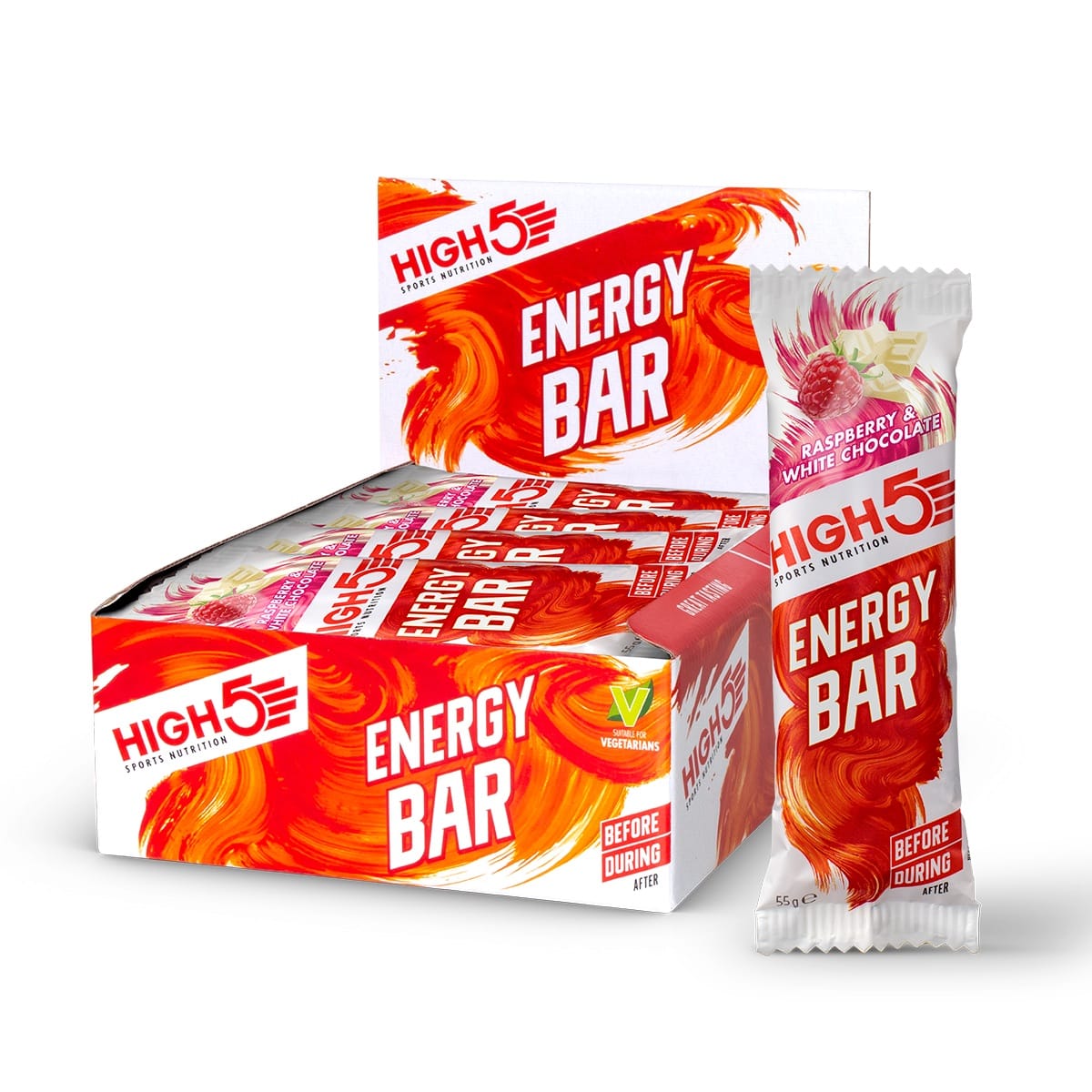 HIGH5 ENERGY BAR (55g) Raspberry Chocolate White