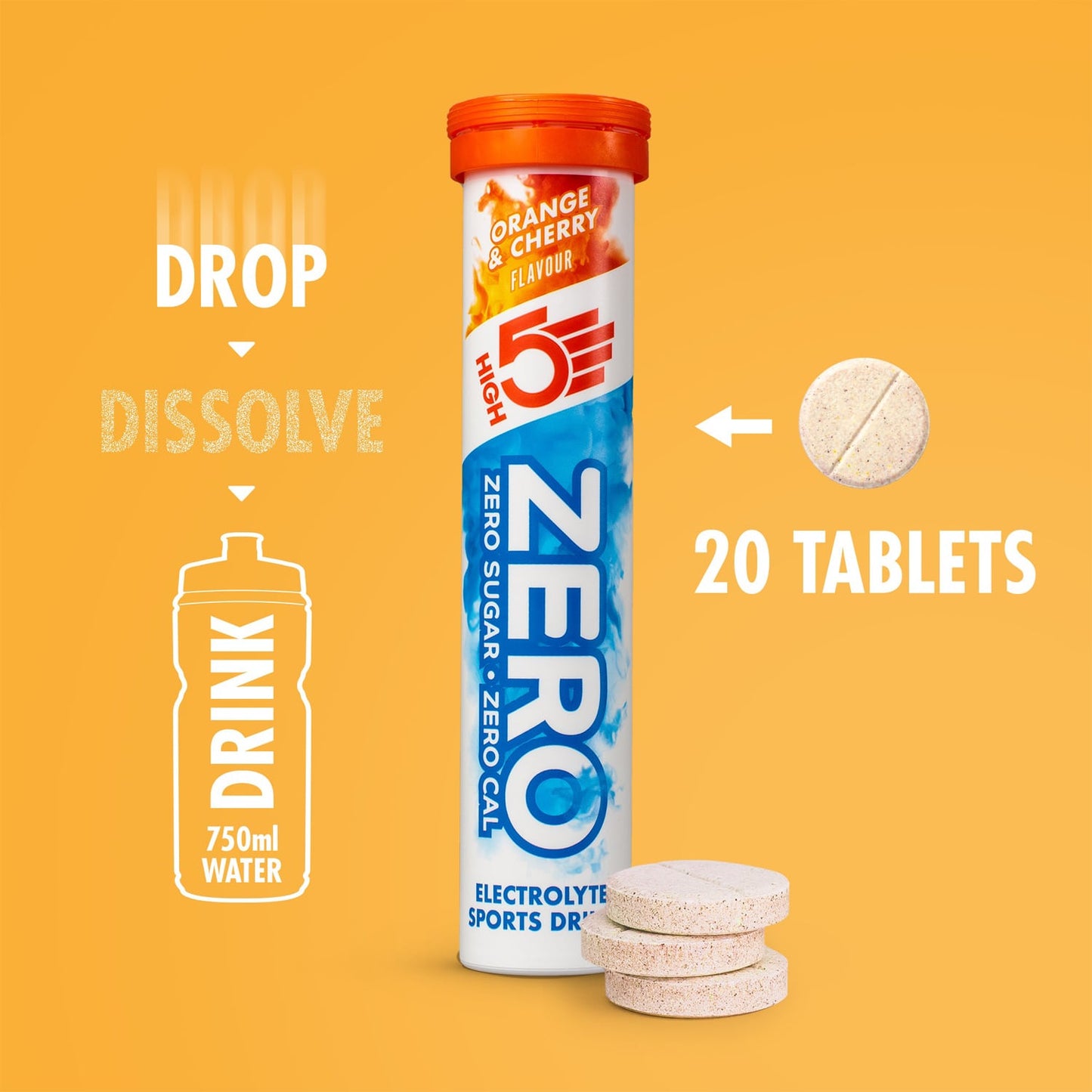 High5 ZERO Electrolyte Hydration (20 tabletek) Pomarańcza i Wiśnia