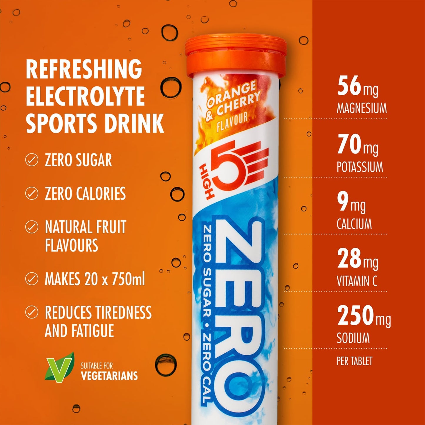 High5 ZERO Electrolyte Hydration (20 tabletek) Pomarańcza i Wiśnia