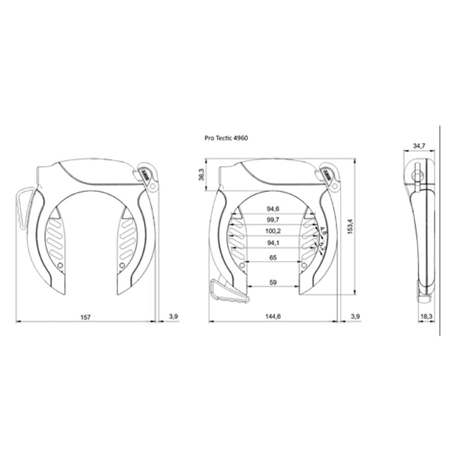 Frame lock ABUS PRO TECTIC R 4960 NR BK