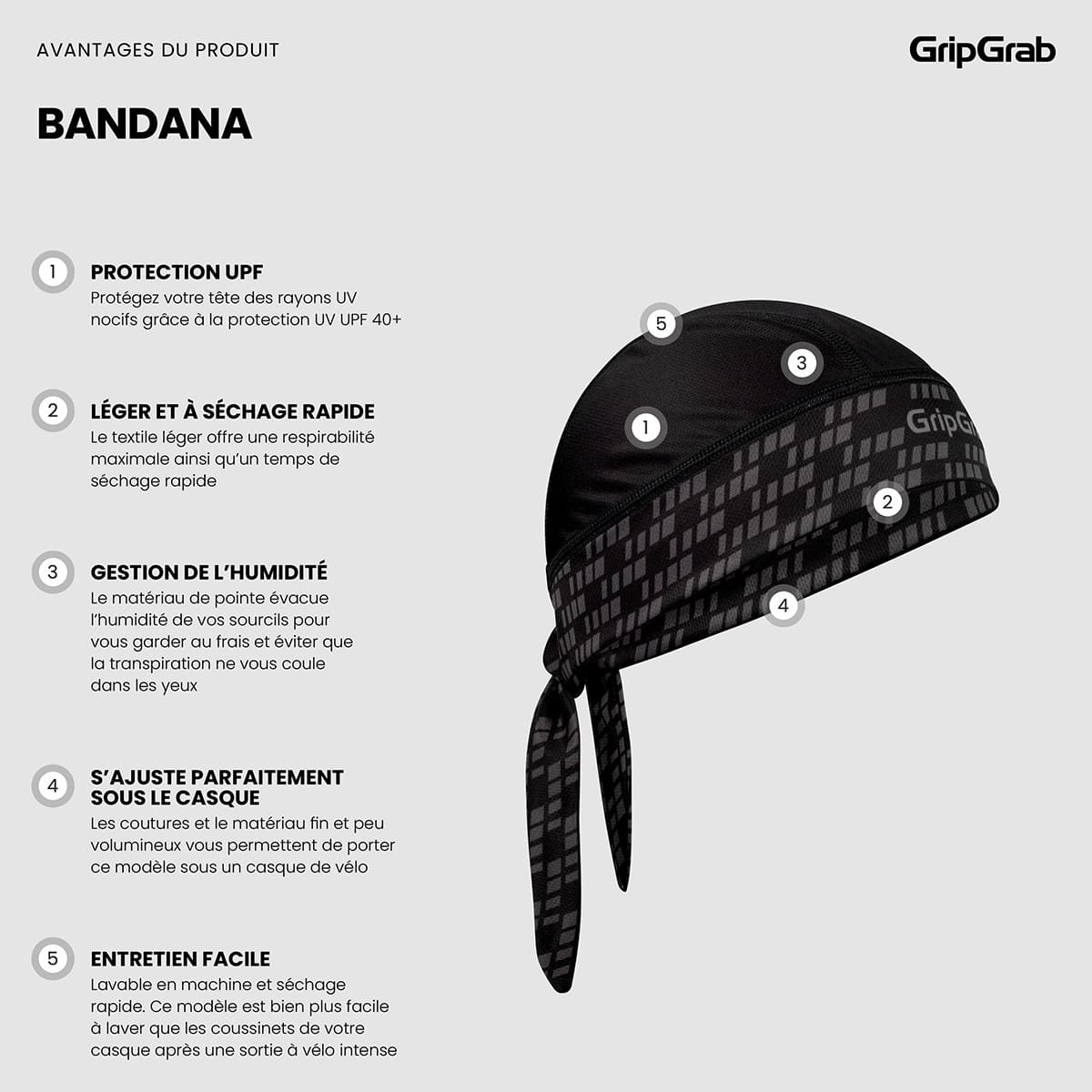 Bandana GRIPGRAB czarny