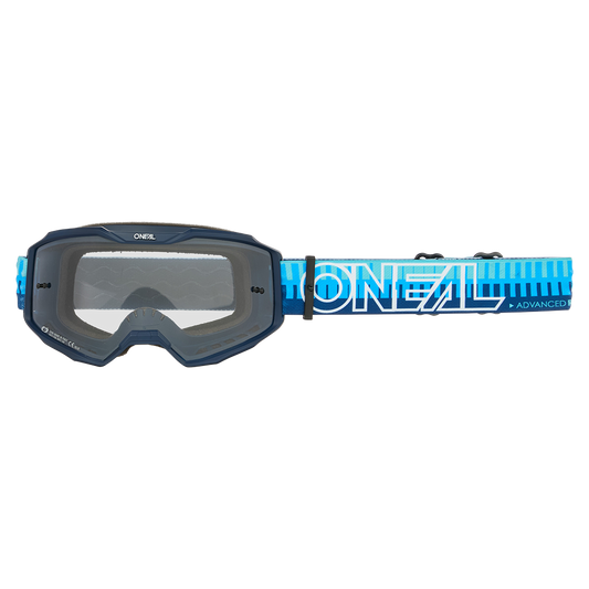 Maska O'NEAL B-10 STRIPED Mask Blue Clear Shield