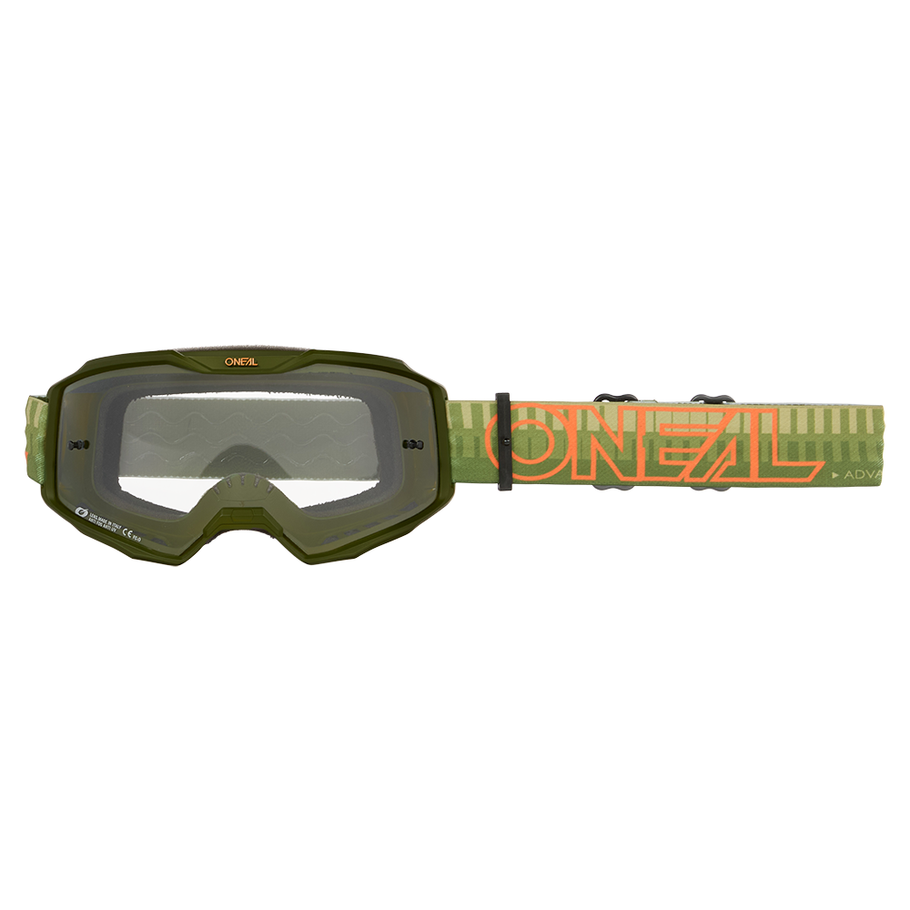 O'NEAL B-10 STRIPED Mask Green/Orange Clear Shield