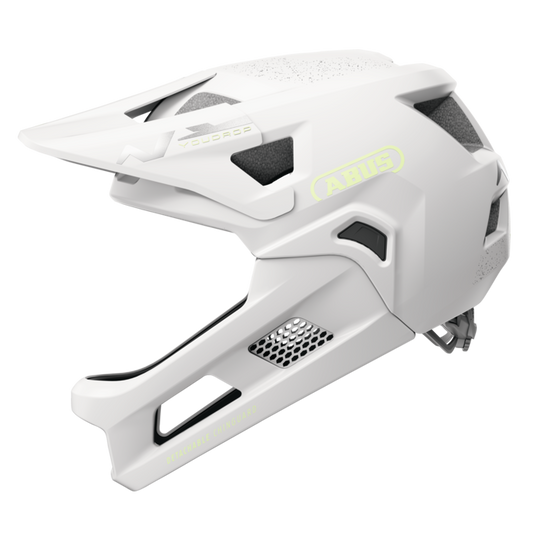 Kask MTB ABUS YOUDROP FF Junior Lemon Biały