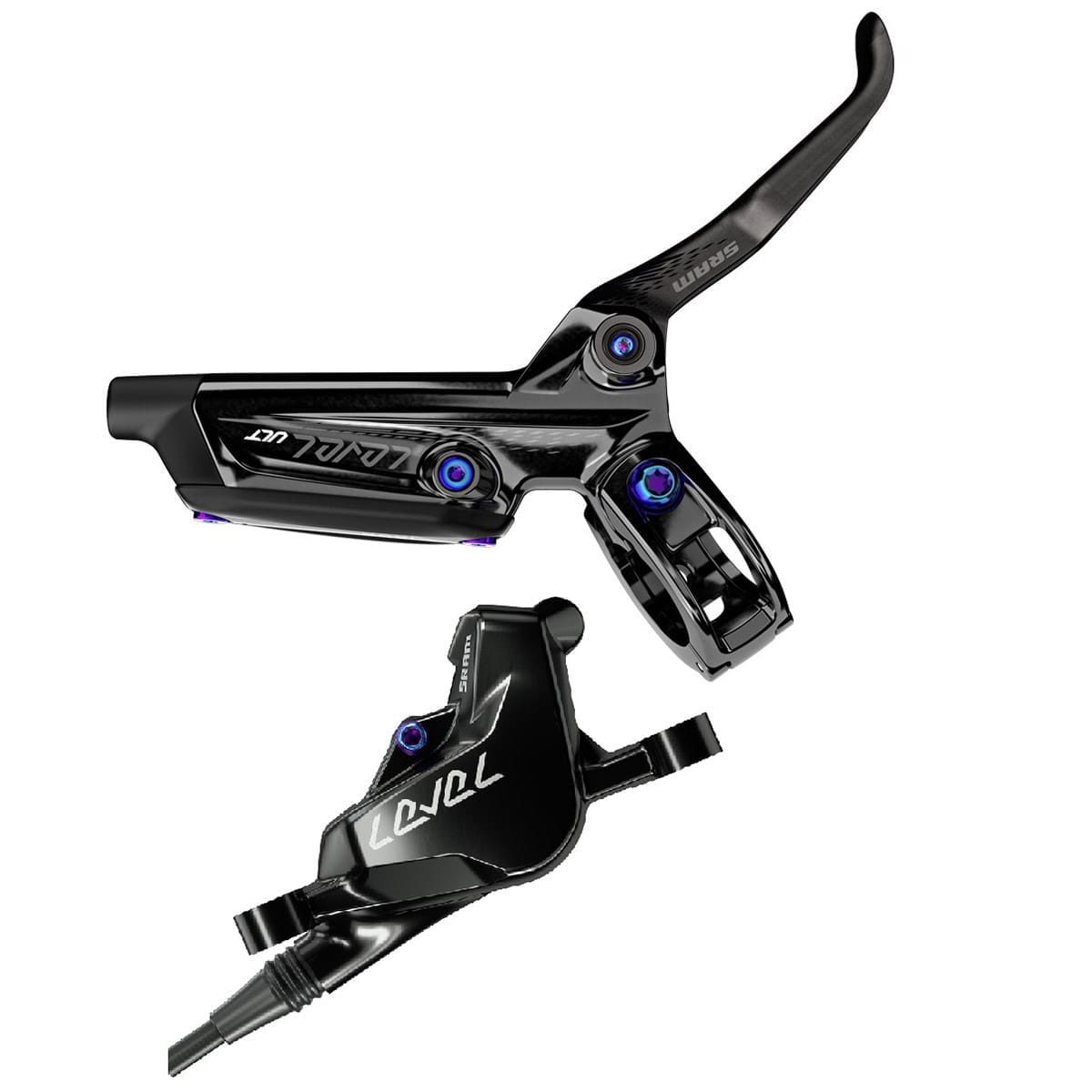 Pair of SRAM LEVEL ULTIMATE Organic Discless Brakes Black/Rainbow