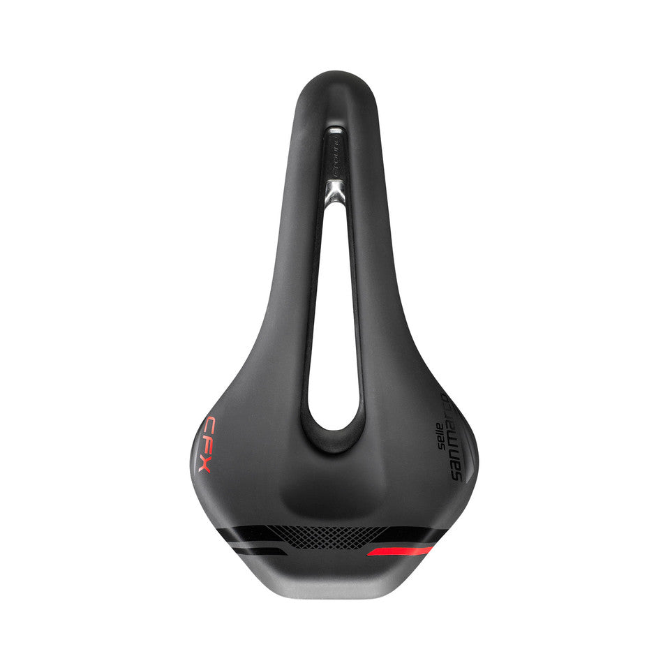 Siodełko SAN MARCO GROUND SHORT OPEN-FIT CARBON FX 140 mm czarne