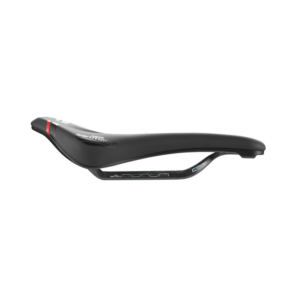 Siodełko SAN MARCO GROUND SHORT OPEN-FIT CARBON FX 140 mm czarne