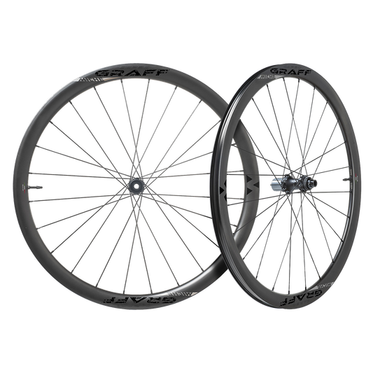 Pair of MICHE CARBO GRAFF EVO DISC Tubeless Ready Wheels (Center Lock)