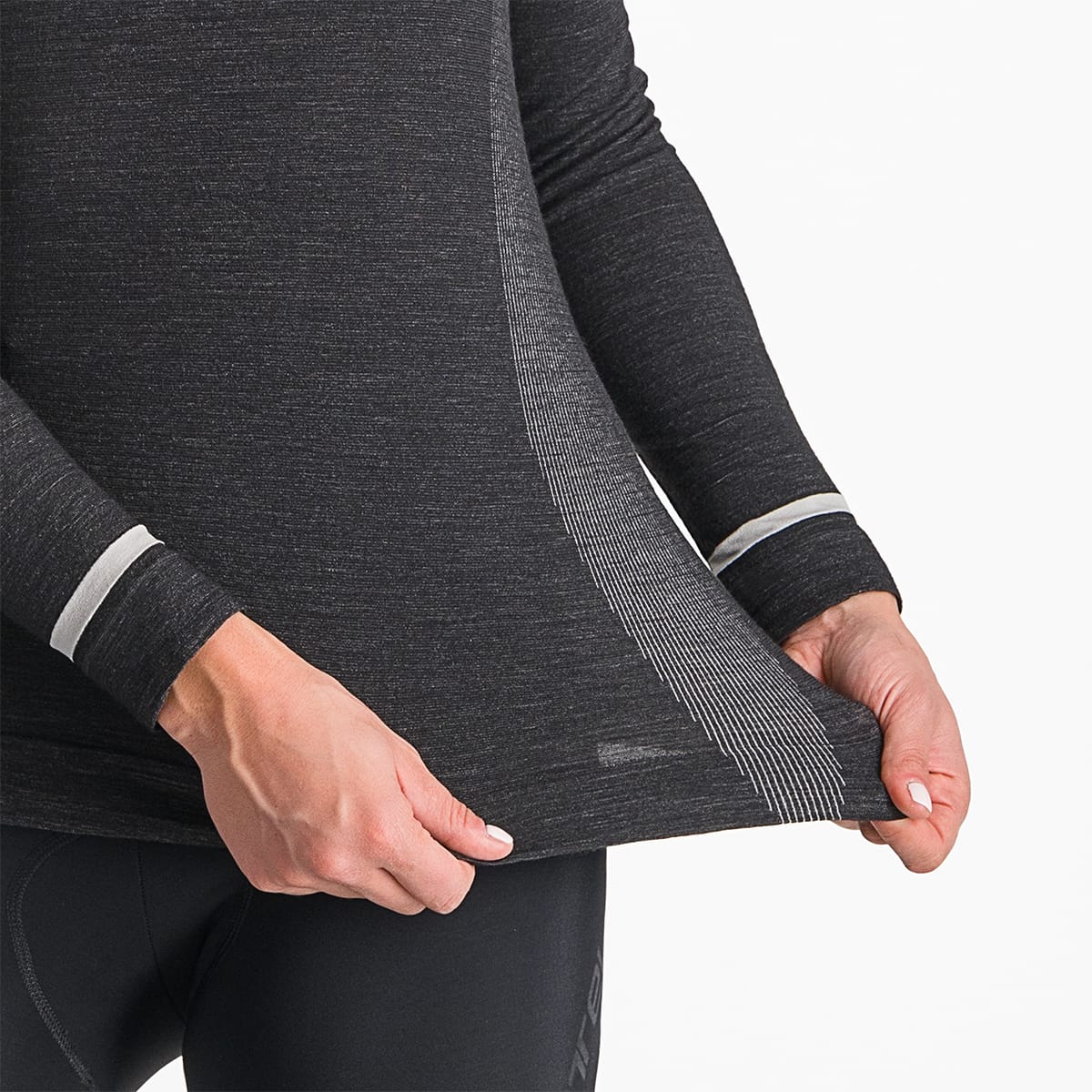 CASTELLI MERINO SEAMLESS Bielizna damska z długim rękawem czarny