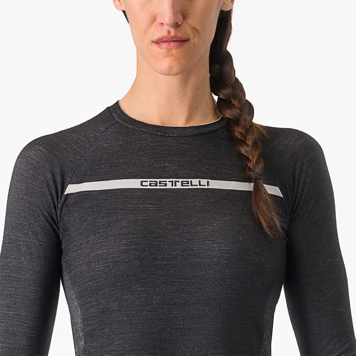 CASTELLI MERINO SEAMLESS Bielizna damska z długim rękawem czarny