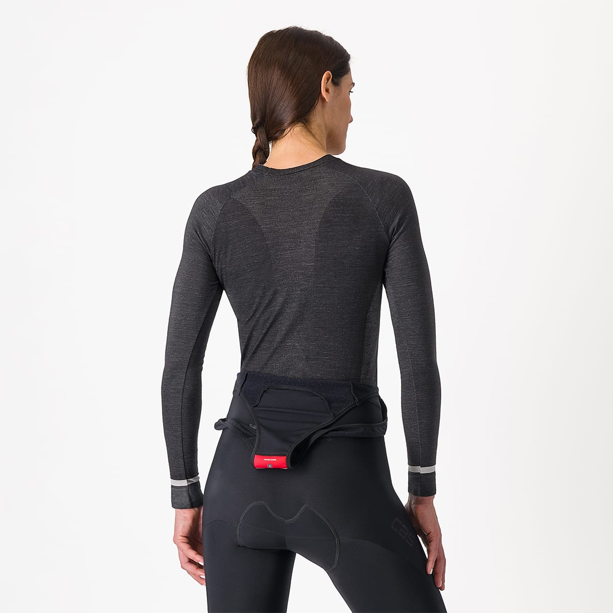 CASTELLI MERINO SEAMLESS Bielizna damska z długim rękawem czarny