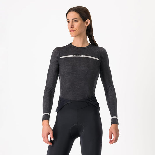 CASTELLI MERINO SEAMLESS Bielizna damska z długim rękawem czarny