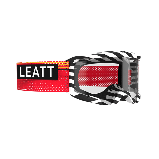 Gogle LEATT VELOCITY 4.0 MTB X-FLOW Stripe Goggle Black/White/Red Clear Shield
