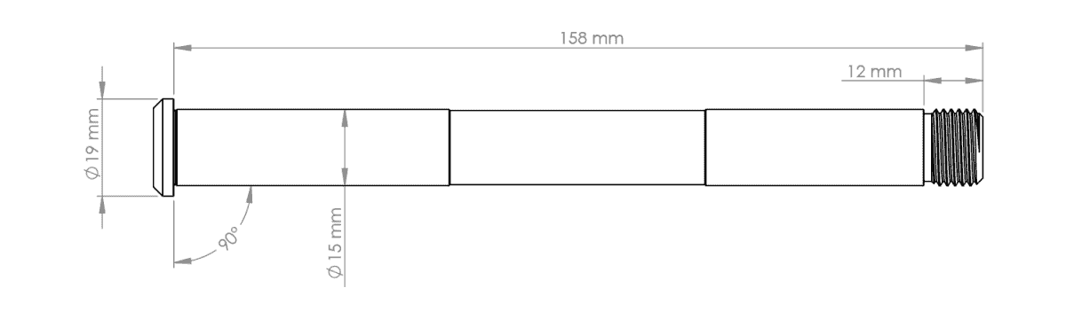 Oś przedniego koła BURGTEC do widelca Rockshox 15x110 mm Boost Silver