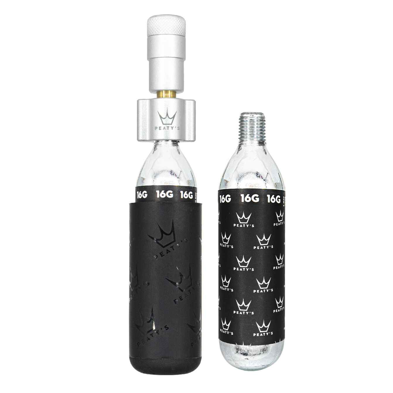 PEATY'S HOLESHOT ROAD/GRAVEL CO2 Percutor + 2 x 16g srebrne naboje gwintowane CO2