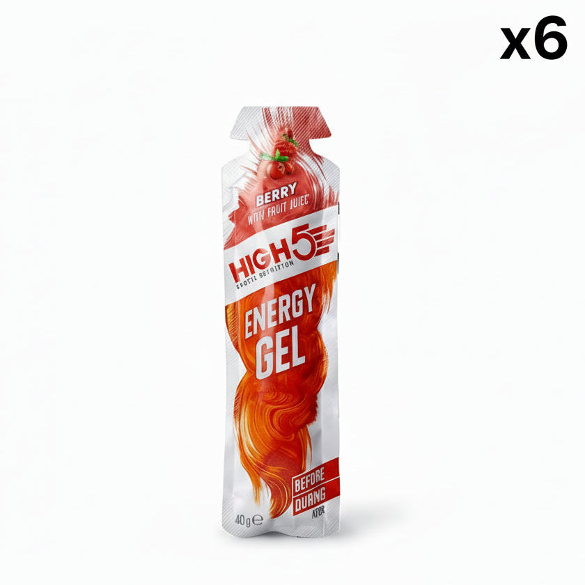 Opakowanie 6 HIGH5 ENERGY GEL (40g) Berry